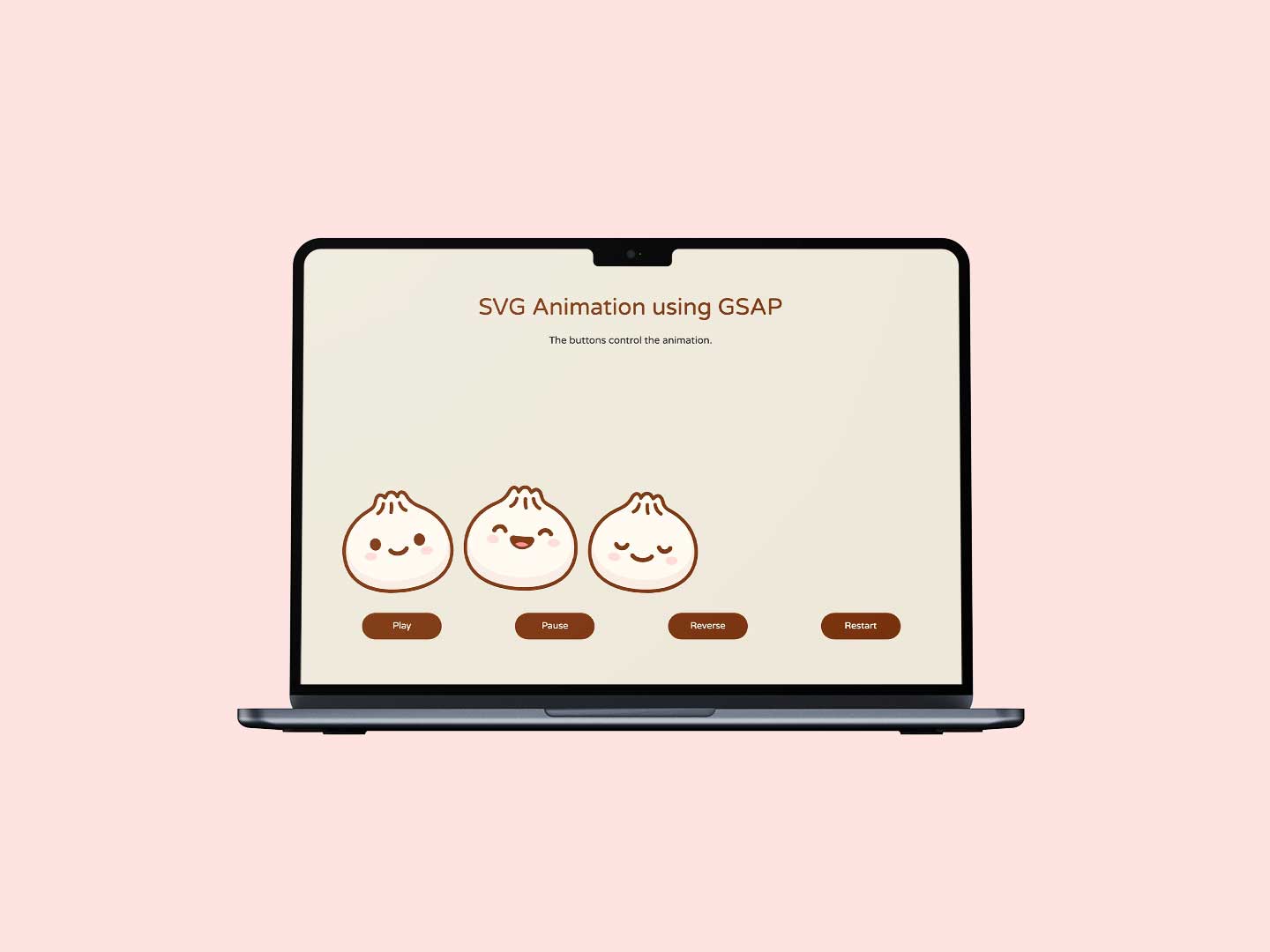 Mockup of the Bao GSAP web page on a laptop